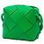 Borsa a tracolla Bottega Veneta Mini Intreccio Cassette in nappa verde - vista 2