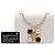 Chanel White Small CC Quilted Calfskin Crystal Pearl Full Flap Bianco - vista 7