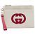 Pochette da polso Gucci in vitello bianco con G intrecciate