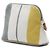 Hermès White Mini Canvas Rayures Rocabar Bolide Travel Pouch Bianco - vista 2