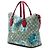 Gucci Beige GG Supreme Blooms Linea A Fold Over Tote - vista 2
