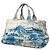 Borsa Satchel Prada Blue Large Canvas Canapa Azulejos - vista 2