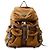 Prada Triangle Nylon Leather Backpack Brown