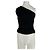Top asimétrico negro de viscosa Tory Burch