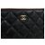 Chanel Borsa a pochette classica grande in pelle caviar nera con logo CC dorato Nero - vista 4