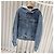 Céline Hood Back Logo Denim Trucker Jacket Blue - view 2