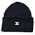 Céline Beanie mit besticktem Logo Navy Blau