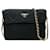 Borsa a tracolla con catena e placca logo Triangle Prada Nero D'oro