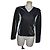 Hugo Boss Maglia nera a maniche lunghe con scollo a V Nero Argento