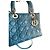Borsa Lady Dior Media in pelle blu