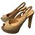 Carla G. Sandalias slingback de ante beige