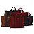 Hermès Borsa HERMES Fourre Tout in cotone 5 Set Nero Rosso Blu Navy Auth BA14521