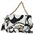Borsa a tracolla con catena CHANEL Matelasse Satin 2way White Gold CC Auth 195250M Bianco D'oro