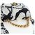 Borsa a tracolla con catena CHANEL Matelasse Satin 2way White Gold CC Auth 195250M Bianco D'oro - vista 7
