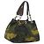 Borsa Tote Miu Miu Canvas Green Silver Auth 195073A Argento Verde