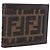 FENDI Zucca Canvas Bifold Wallet Black Brown Auth 195739V