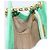 Autre Marque Borsa a tracolla con catena TIFFANY&Co. Camoscio Verde Oro Auth 195577 D'oro - vista 19