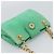 Autre Marque Borsa a tracolla con catena TIFFANY&Co. Camoscio Verde Oro Auth 195577 D'oro - vista 6