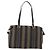 Pequin FENDI Pecan Canvas Tote Bag Braun Schwarz Auth 195728A - Ansicht 2