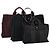 Hermès Borsa HERMES Fourre Tout in cotone Set di 3 Nero Rosso Auth 192553