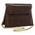 Borsa a spalla con catena Salvatore Ferragamo in pelle marrone scuro oro Auth 195566
