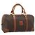 Céline Borsa Boston CELINE Macadam Canvas PVC Pelle Marrone Oro Auth 194340A D'oro