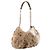 Borsa a tracolla con catena BURBERRY Pelliccia Beige Gold Auth 196269A D'oro