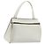 Céline Borsa a mano CELINE Edge Medium in pelle bianca e argento Auth 194359A Bianco