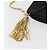 Borsa a tracolla CHANEL Matelasse con catena in raso nero e oro CC Auth 195338A D'oro - vista 19