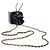 CHANEL Matelasse Chain Shoulder Pouch Lamb Skin Black Gold Tone CC Auth 196221M Nero - vista 8