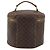 Céline CELINE Macadam Vanity Cosmetic Pouch PVC Leather Brown Gold Tone Auth 196128A Marrone - vista 2