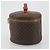 Céline CELINE Macadam Vanity Cosmetic Pouch PVC Leather Brown Gold Tone Auth 196128A Marrone - vista 3