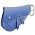 Pouch Saddle Christian Dior in pelle blu argento Auth bs36430V