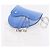 Pouch Saddle Christian Dior in pelle blu argento Auth bs36430V - vista 12
