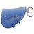Pouch Saddle Christian Dior in pelle blu argento Auth bs36430V - vista 13
