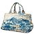 Borsa Satchel Prada Large Canvas Canapa Azulejos Blu - vista 2