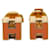 Hermès Hermes Cage d'H H-Cube Stud Earrings Golden Orange  - view 1