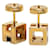 Hermès Hermes Cage d'H H-Cube Stud Earrings Golden Orange  - view 3