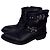 Golden Goose Botas moteras de cuero negras con hebillas Negro