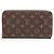 Cartera larga redondeada Louis Vuitton Zippy Organizer Monogram Castaño Monograma