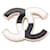 Chanel Coco Mark Brosche Accessoire Schwarz Weiß Golden  - Ansicht 1