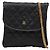 Borsa pochette Chanel Matelassé Coco Mark Mini Chain in raso nero