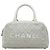 Borsa Boston Chanel Spaline Matelassé Logo Marrone Bianco