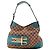Borsa a tracolla Gucci in tela monogramma e pelle Marrone D'oro Turchese
