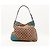 Borsa a tracolla Gucci in tela monogramma e pelle Marrone D'oro Turchese - vista 3