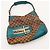 Borsa a tracolla Gucci in tela monogramma e pelle Marrone D'oro Turchese - vista 6