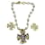Parure de bijoux vintage extrêmement rare et très prisée d'Yves Saint Laurent (YSL) des années 1980/1990 Blanc Doré Violet  - vue 1