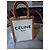 Cabas Céline Bolso tote CELINE de lona y cuero Castaño Blanco - vista 6