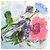 T-shirt in cotone Louis Vuitton con stampa flower Inside-out Blu Blu chiaro - vista 4