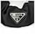 Scrunchie Prada con placca logo in nero  - vista 2
